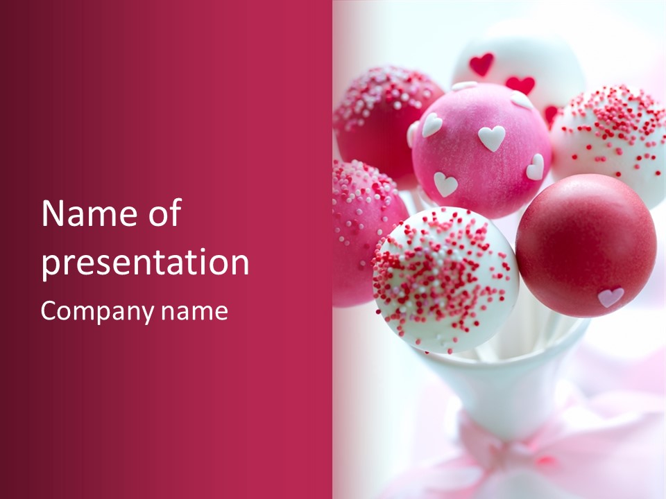 Valentine Heart Cake Pop PowerPoint Template