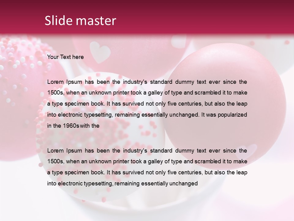 Valentine Heart Cake Pop PowerPoint Template