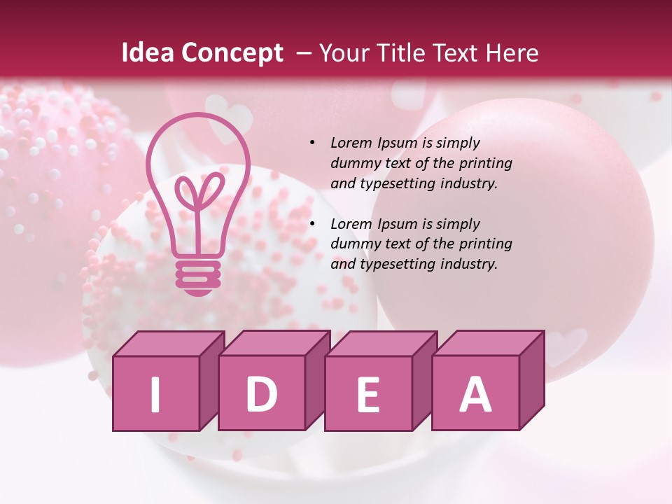 Valentine Heart Cake Pop PowerPoint Template