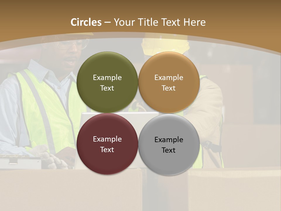 Two Men In Safety Vests Working On A Laptop PowerPoint Template