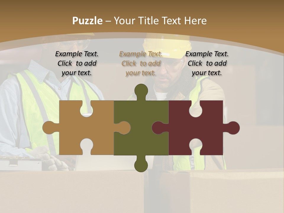 Two Men In Safety Vests Working On A Laptop PowerPoint Template