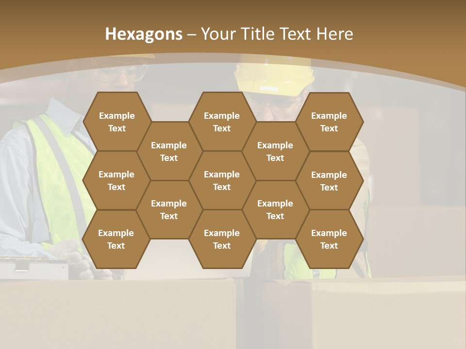 Two Men In Safety Vests Working On A Laptop PowerPoint Template