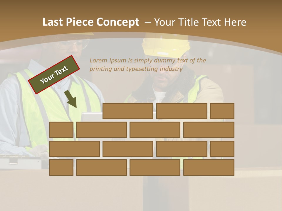 Two Men In Safety Vests Working On A Laptop PowerPoint Template