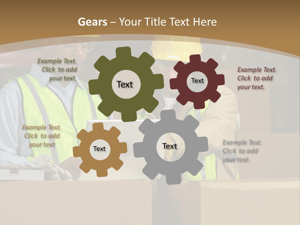 Two Men In Safety Vests Working On A Laptop PowerPoint Template