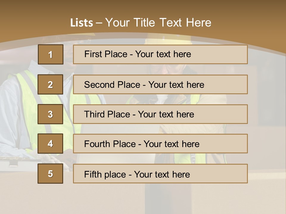 Two Men In Safety Vests Working On A Laptop PowerPoint Template