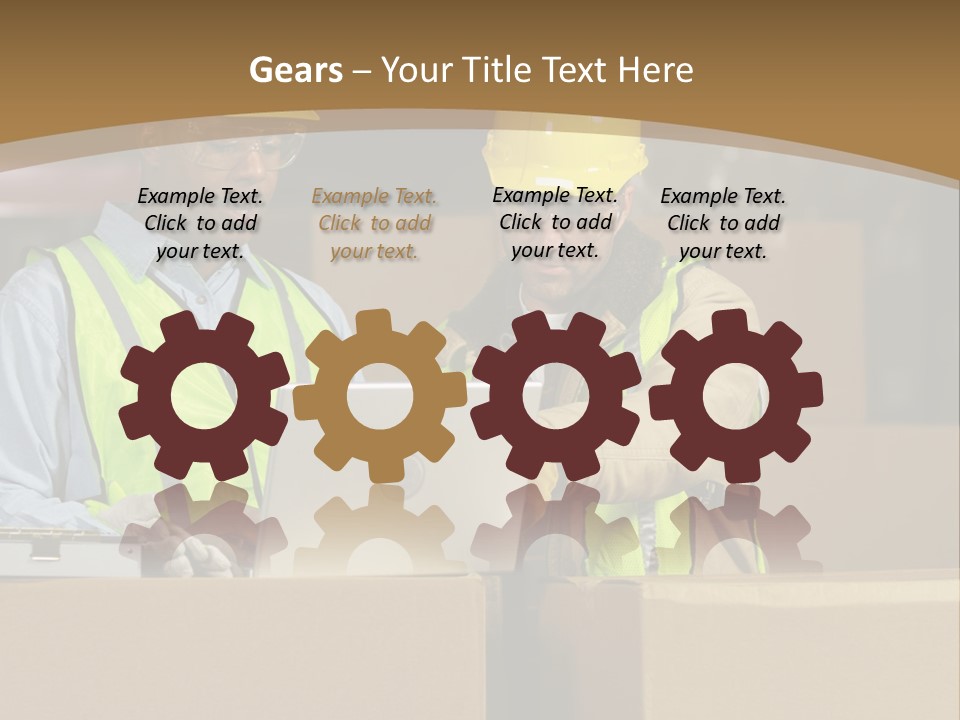 Two Men In Safety Vests Working On A Laptop PowerPoint Template