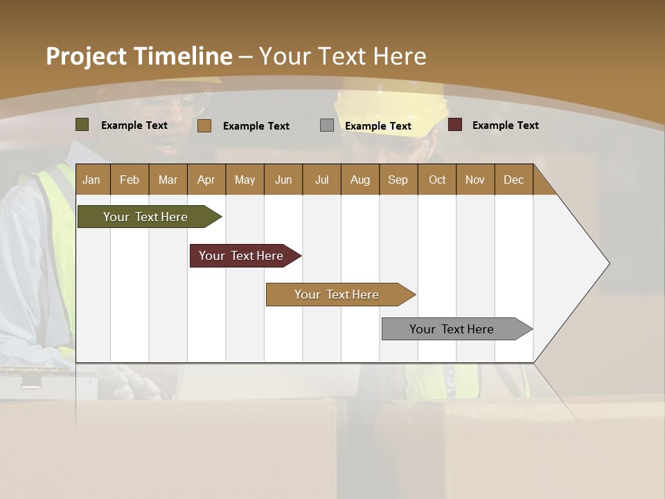 Two Men In Safety Vests Working On A Laptop PowerPoint Template
