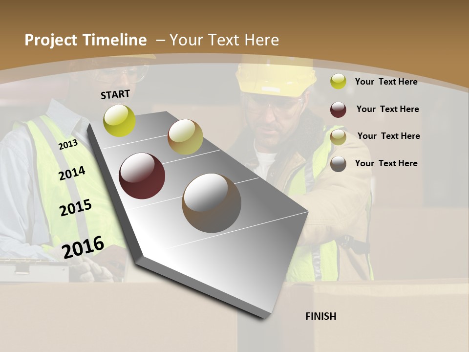 Two Men In Safety Vests Working On A Laptop PowerPoint Template