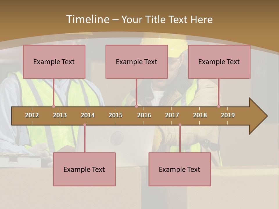 Two Men In Safety Vests Working On A Laptop PowerPoint Template