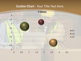 Two Men In Safety Vests Working On A Laptop PowerPoint Template
