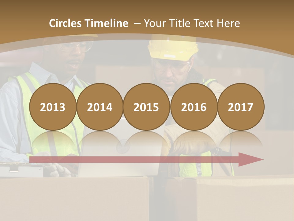 Two Men In Safety Vests Working On A Laptop PowerPoint Template