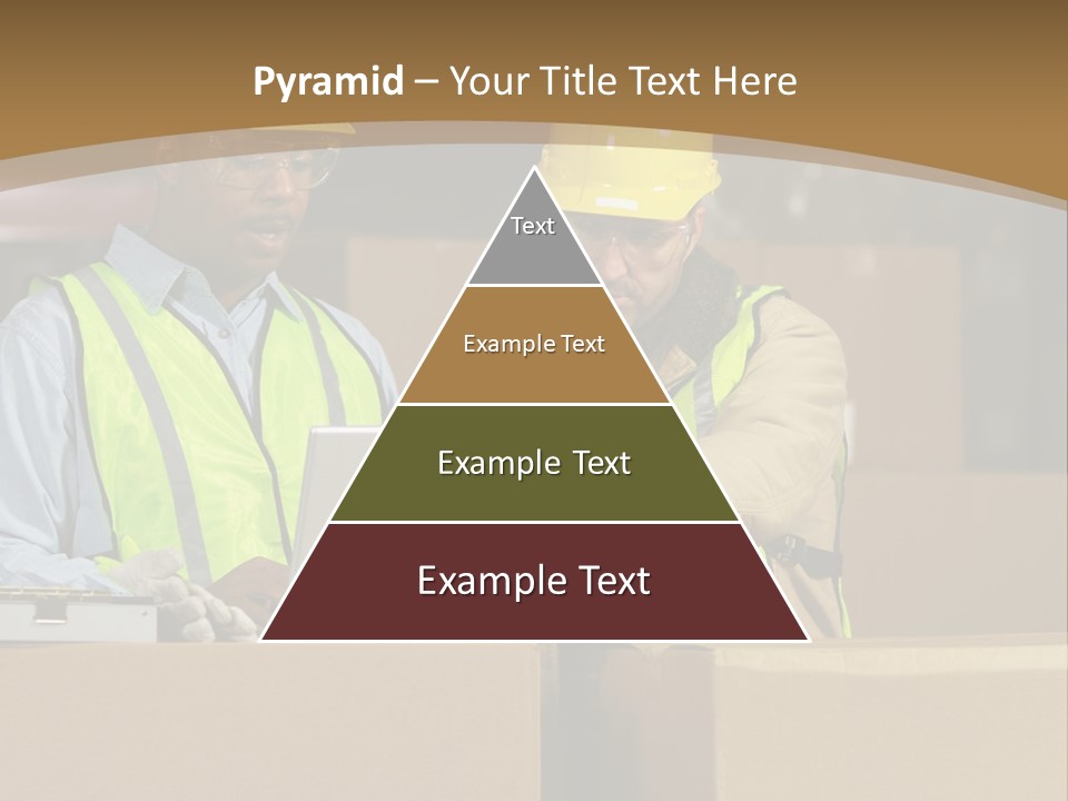 Two Men In Safety Vests Working On A Laptop PowerPoint Template