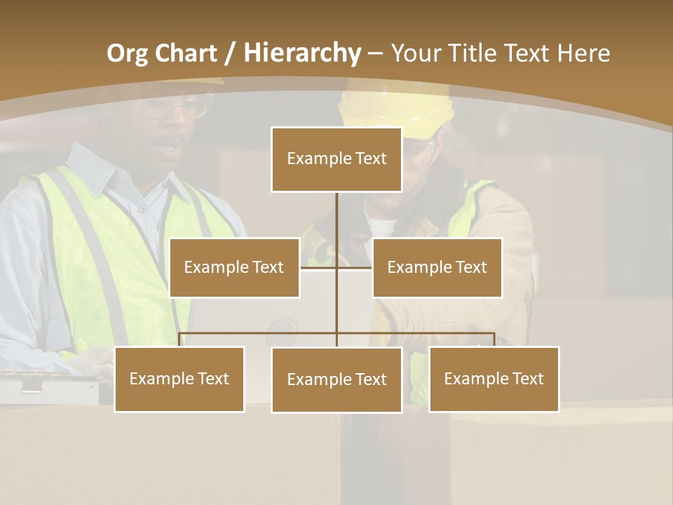 Two Men In Safety Vests Working On A Laptop PowerPoint Template