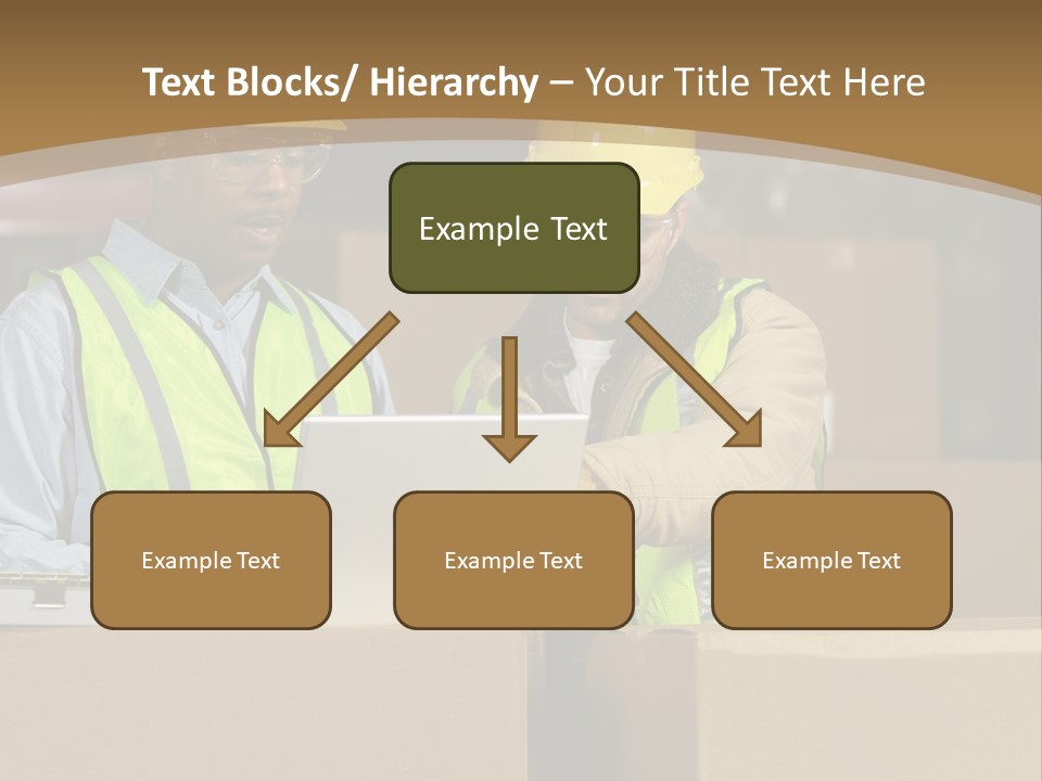 Two Men In Safety Vests Working On A Laptop PowerPoint Template