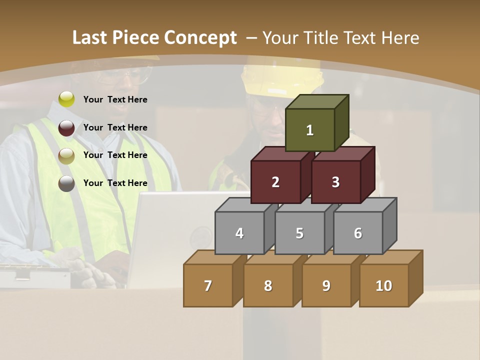 Two Men In Safety Vests Working On A Laptop PowerPoint Template