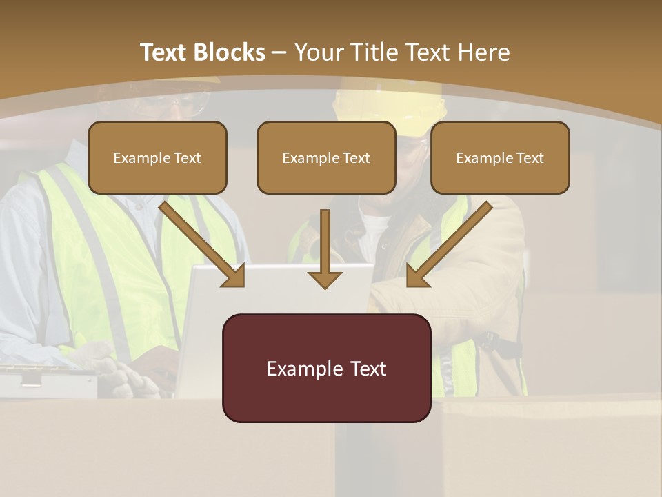 Two Men In Safety Vests Working On A Laptop PowerPoint Template