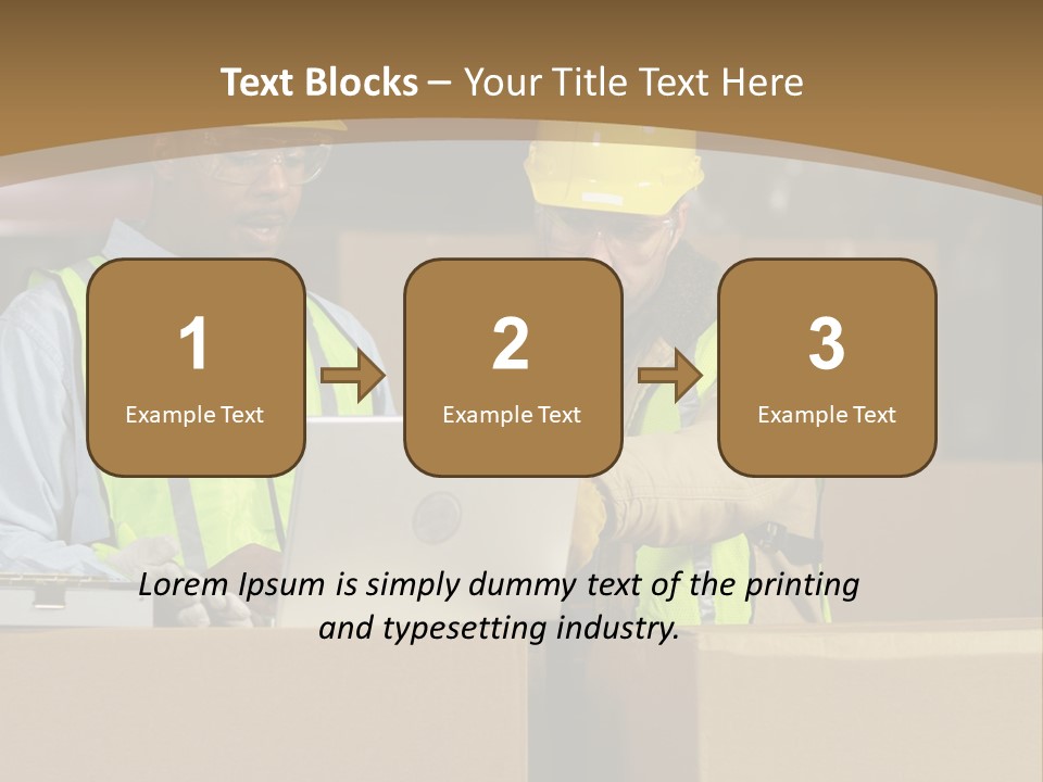 Two Men In Safety Vests Working On A Laptop PowerPoint Template