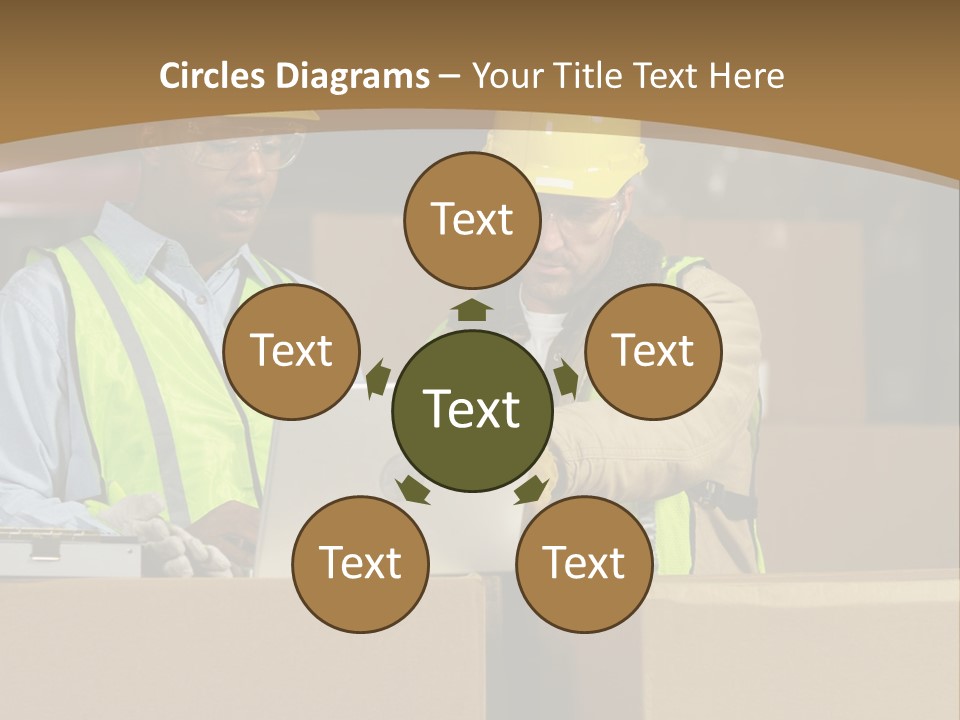 Two Men In Safety Vests Working On A Laptop PowerPoint Template