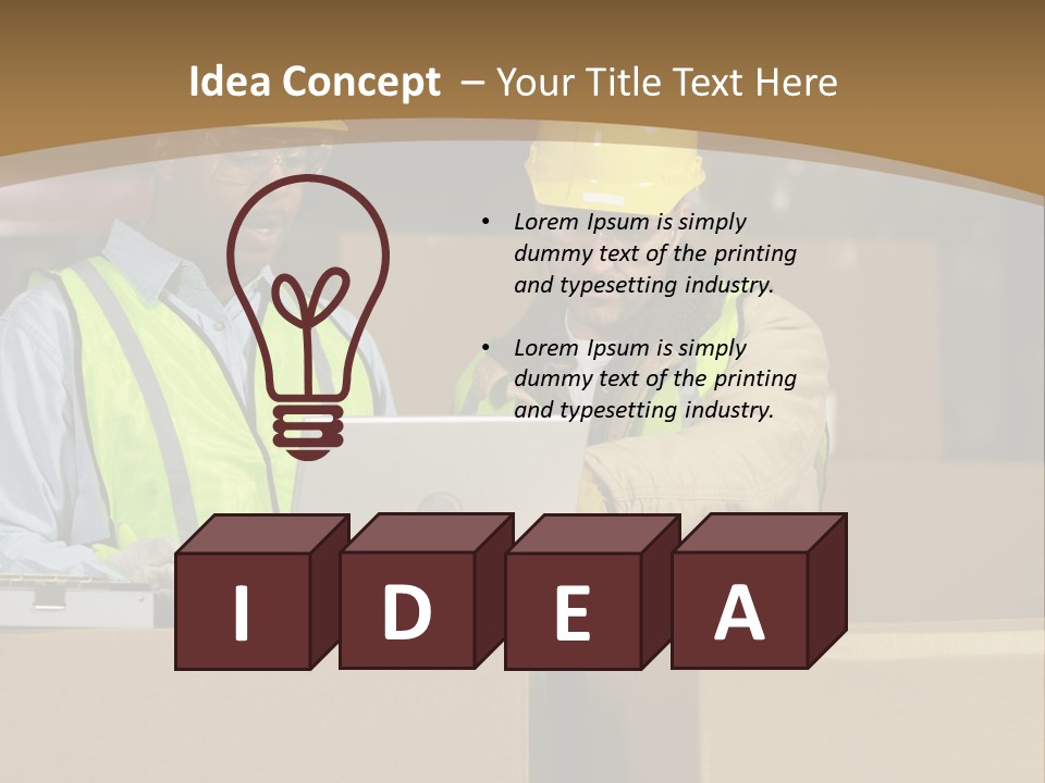 Two Men In Safety Vests Working On A Laptop PowerPoint Template