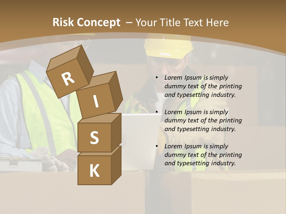 Two Men In Safety Vests Working On A Laptop PowerPoint Template