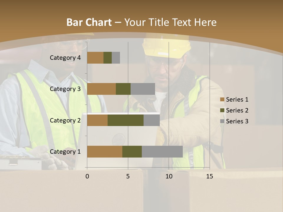 Two Men In Safety Vests Working On A Laptop PowerPoint Template