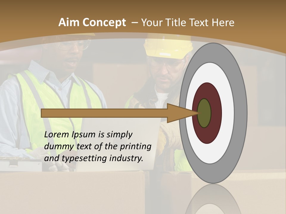 Two Men In Safety Vests Working On A Laptop PowerPoint Template