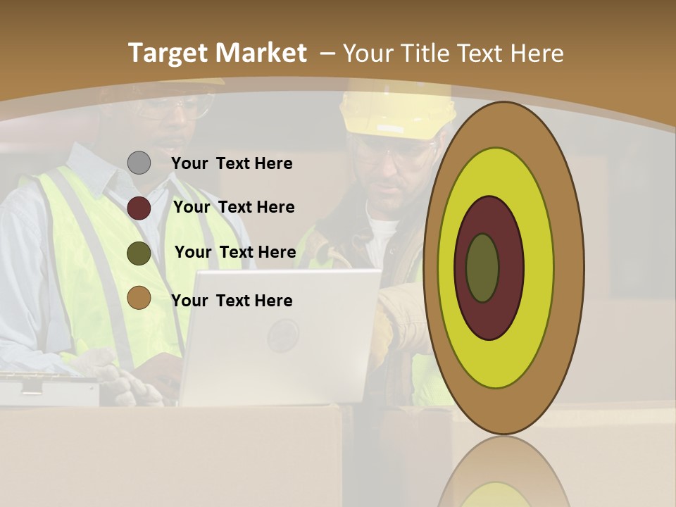 Two Men In Safety Vests Working On A Laptop PowerPoint Template