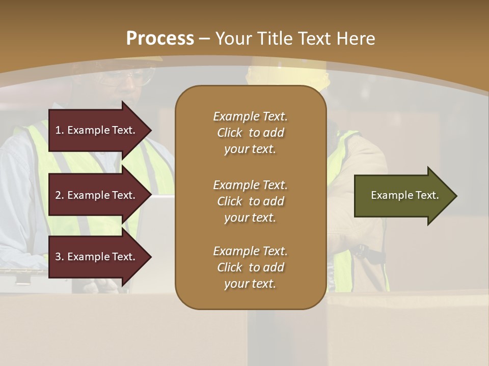 Two Men In Safety Vests Working On A Laptop PowerPoint Template