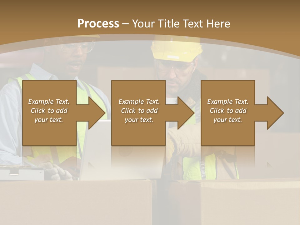 Two Men In Safety Vests Working On A Laptop PowerPoint Template