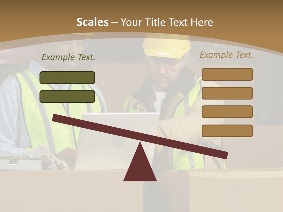 Two Men In Safety Vests Working On A Laptop PowerPoint Template