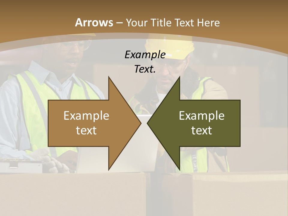 Two Men In Safety Vests Working On A Laptop PowerPoint Template