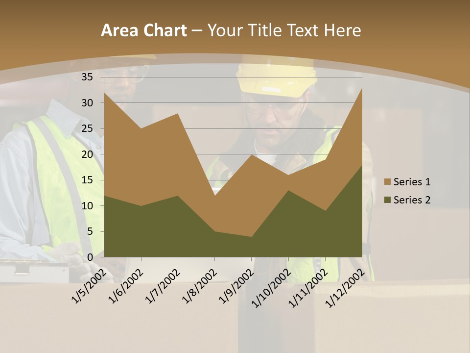 Two Men In Safety Vests Working On A Laptop PowerPoint Template