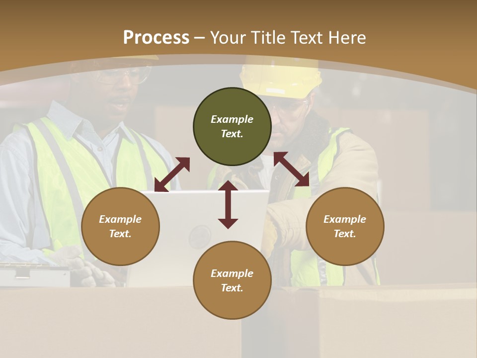 Two Men In Safety Vests Working On A Laptop PowerPoint Template