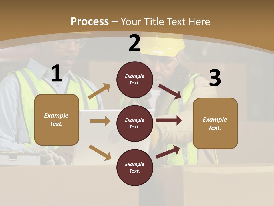 Two Men In Safety Vests Working On A Laptop PowerPoint Template