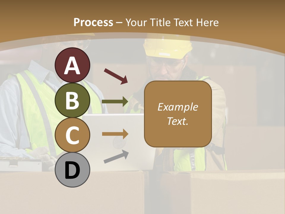 Two Men In Safety Vests Working On A Laptop PowerPoint Template
