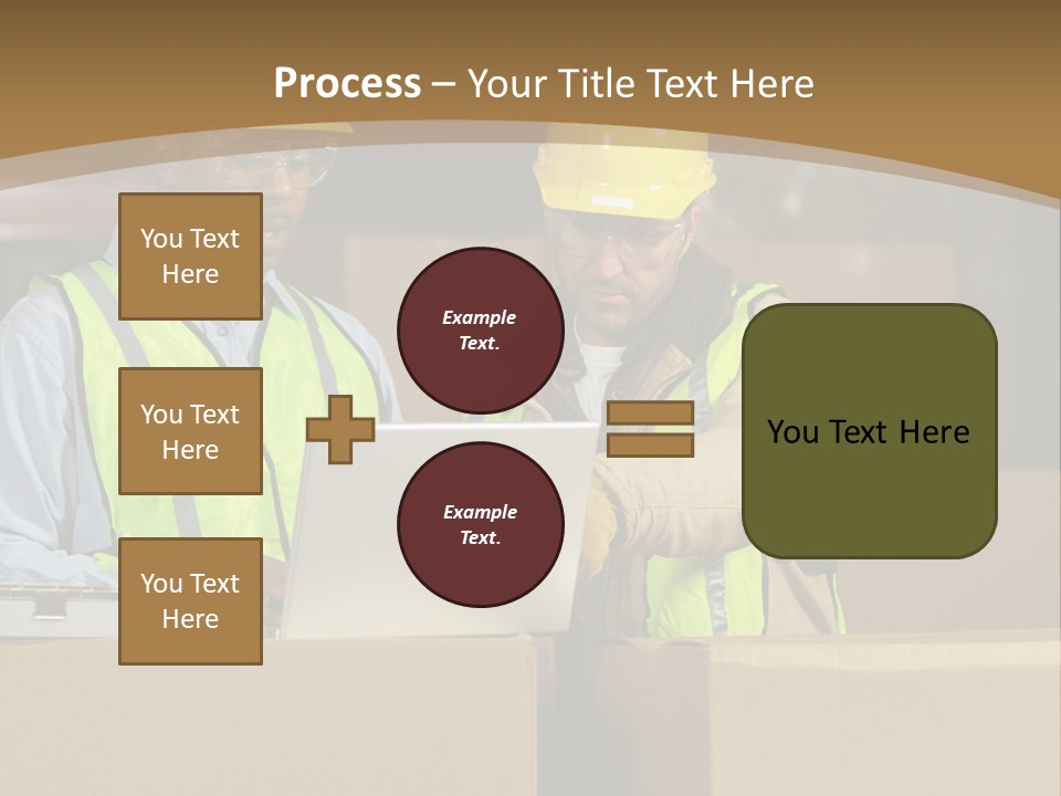 Two Men In Safety Vests Working On A Laptop PowerPoint Template