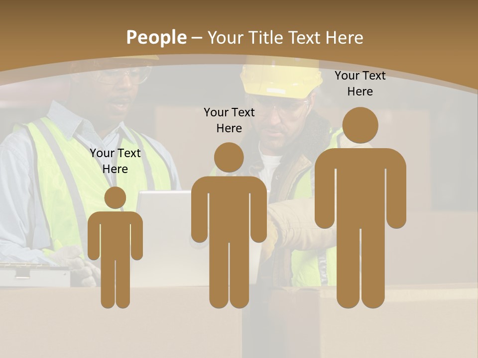 Two Men In Safety Vests Working On A Laptop PowerPoint Template