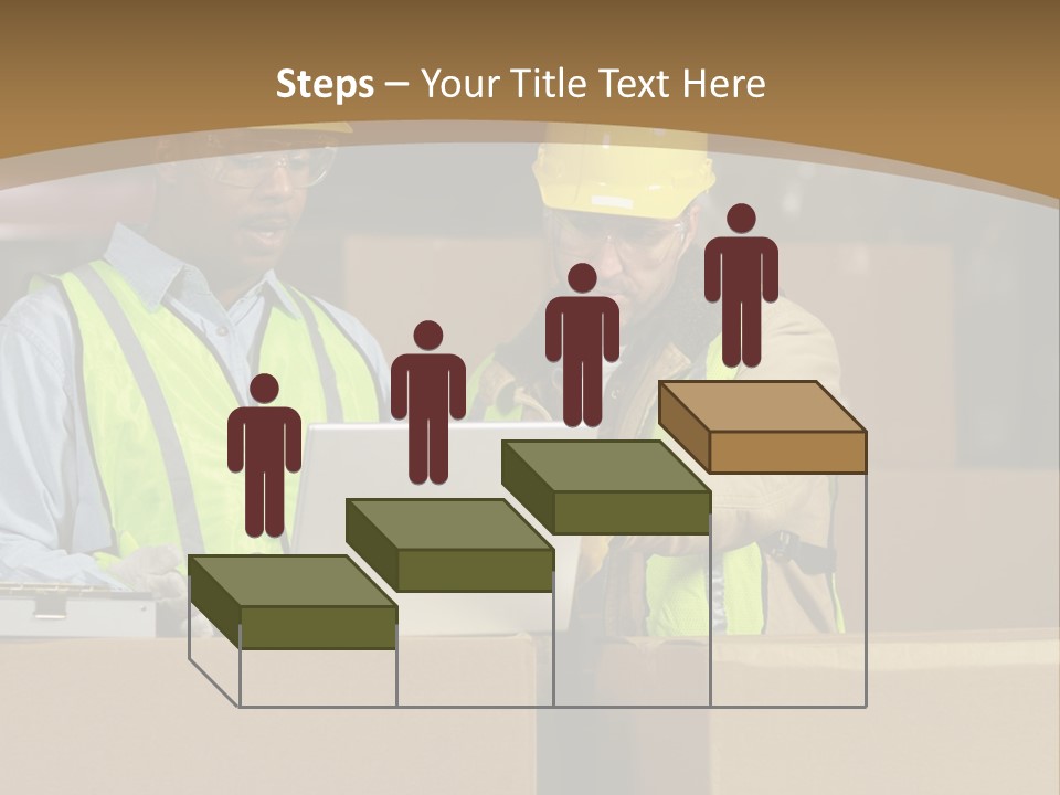 Two Men In Safety Vests Working On A Laptop PowerPoint Template