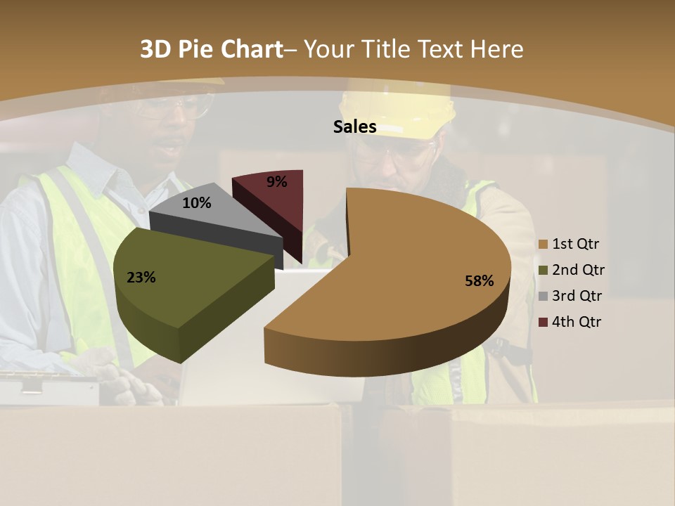 Two Men In Safety Vests Working On A Laptop PowerPoint Template