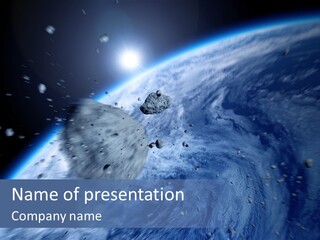 Meteorite Star Danger PowerPoint Template