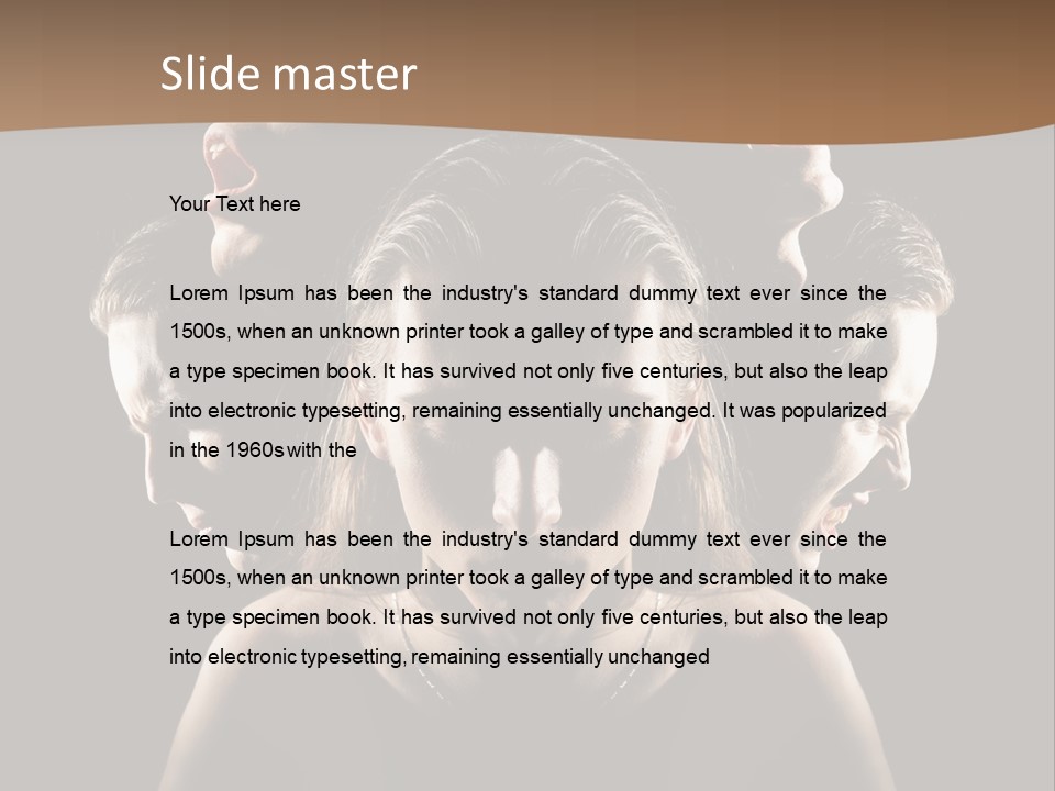 Mental Face Darkness PowerPoint Template