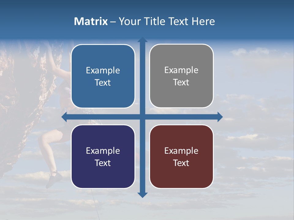 A Woman Climbing Up The Side Of A Cliff PowerPoint Template