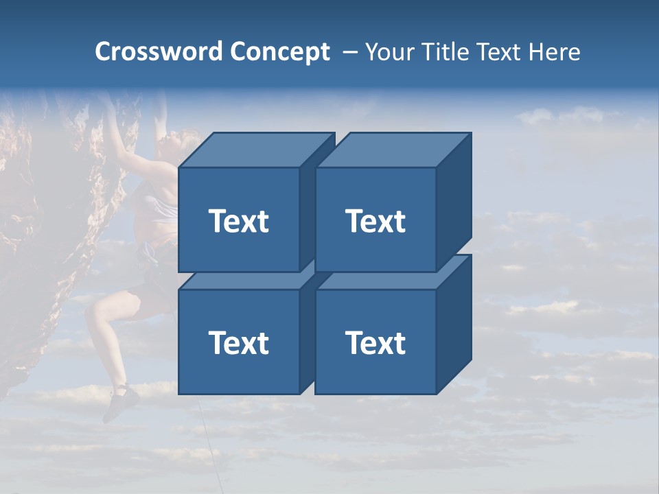 A Woman Climbing Up The Side Of A Cliff PowerPoint Template