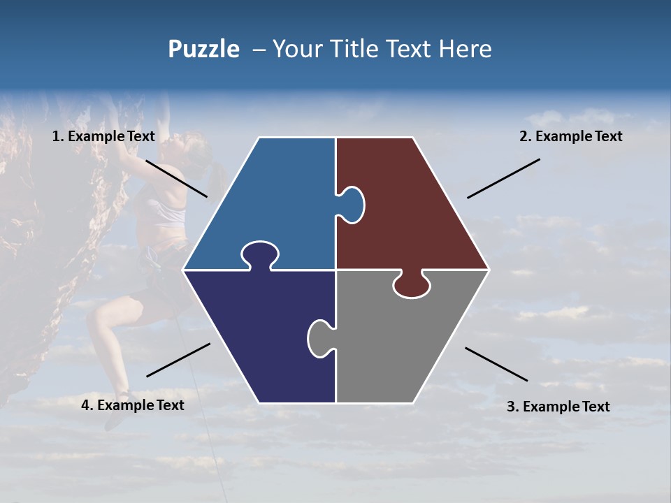 A Woman Climbing Up The Side Of A Cliff PowerPoint Template