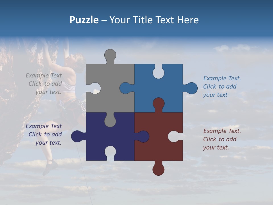 A Woman Climbing Up The Side Of A Cliff PowerPoint Template