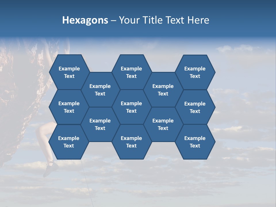 A Woman Climbing Up The Side Of A Cliff PowerPoint Template