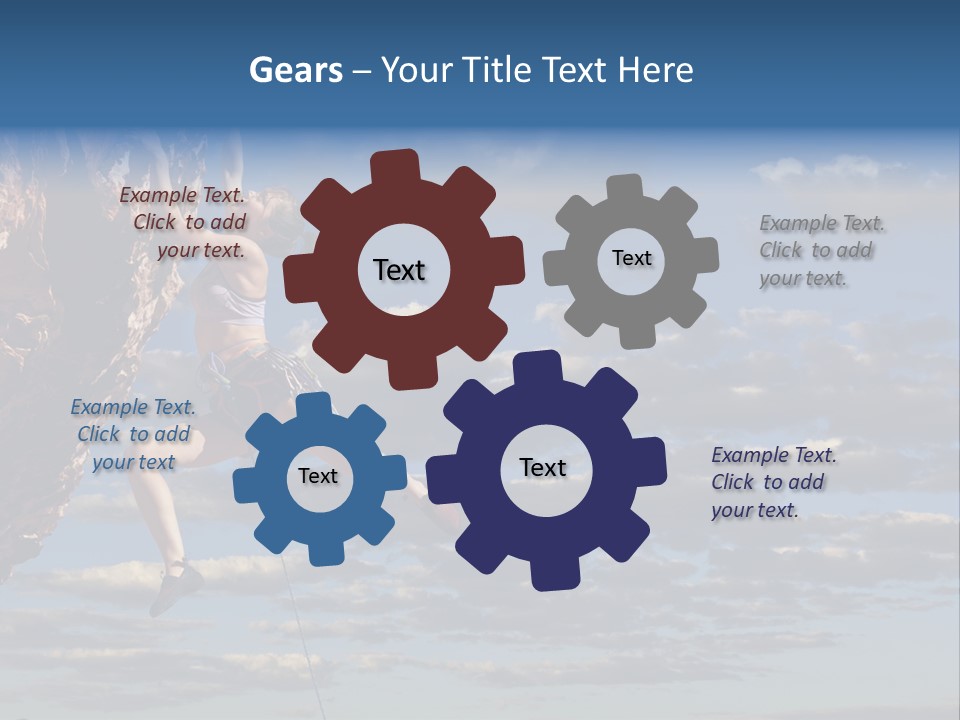 A Woman Climbing Up The Side Of A Cliff PowerPoint Template