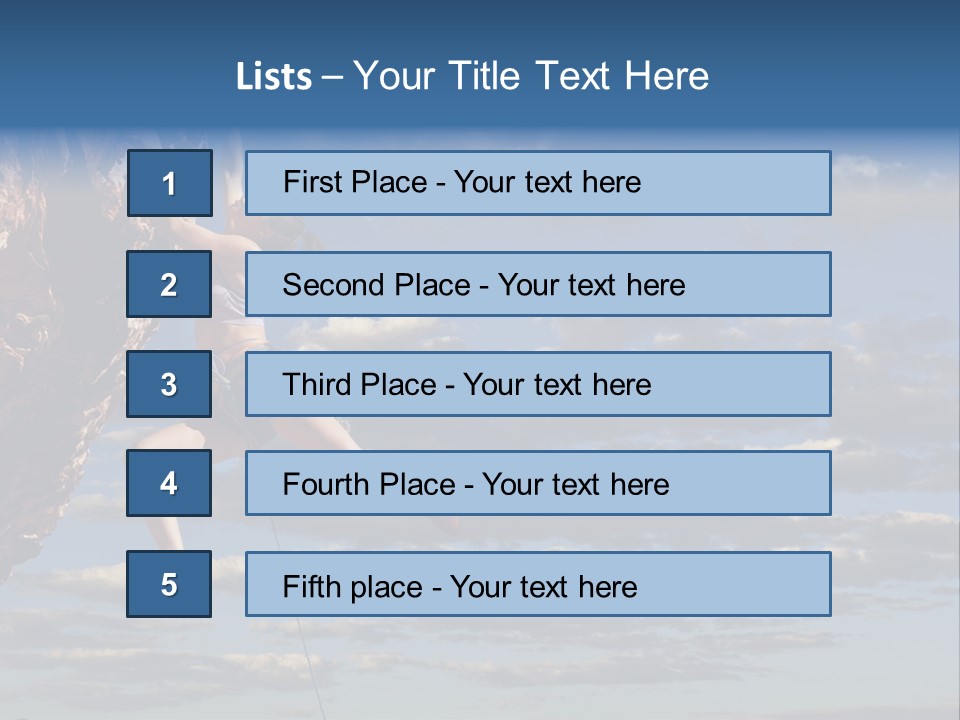 A Woman Climbing Up The Side Of A Cliff PowerPoint Template