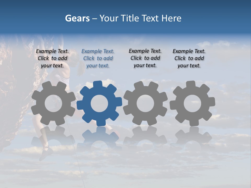 A Woman Climbing Up The Side Of A Cliff PowerPoint Template