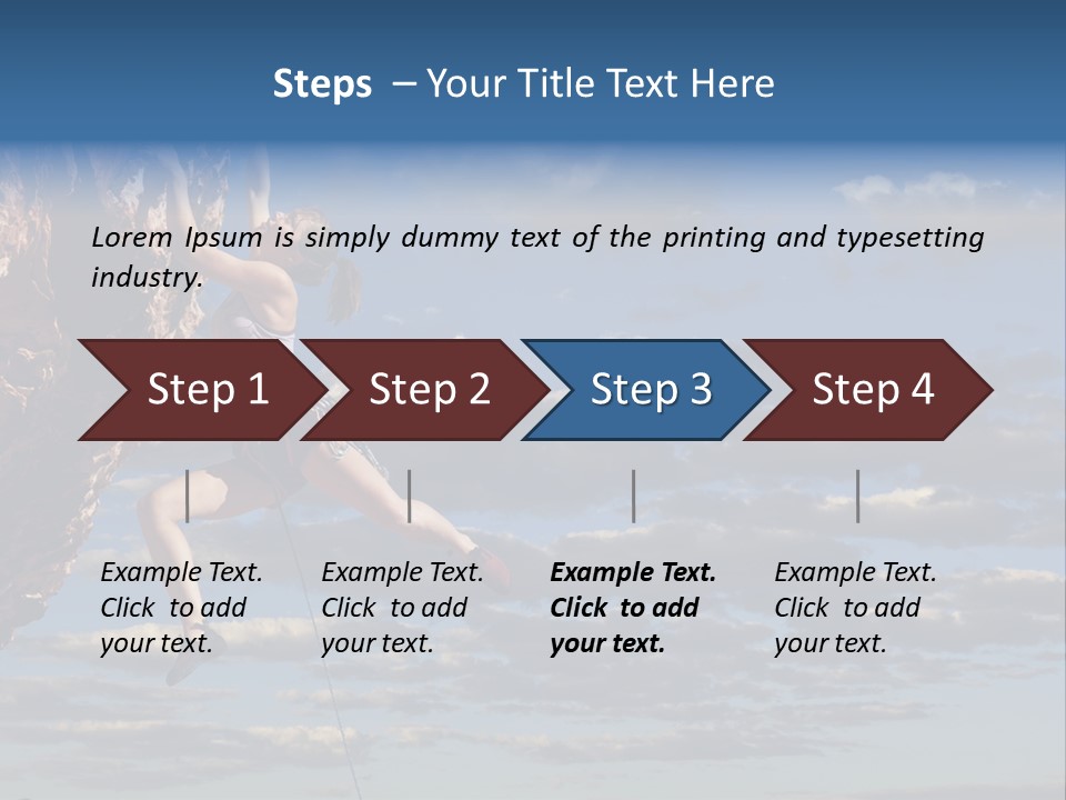 A Woman Climbing Up The Side Of A Cliff PowerPoint Template